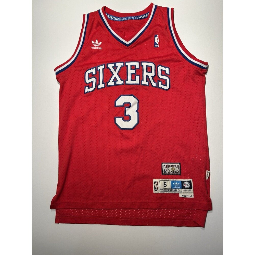 Adidas Hardwood Classics Philadelphia 76ers Allen Iverson Jersey Red Size Small